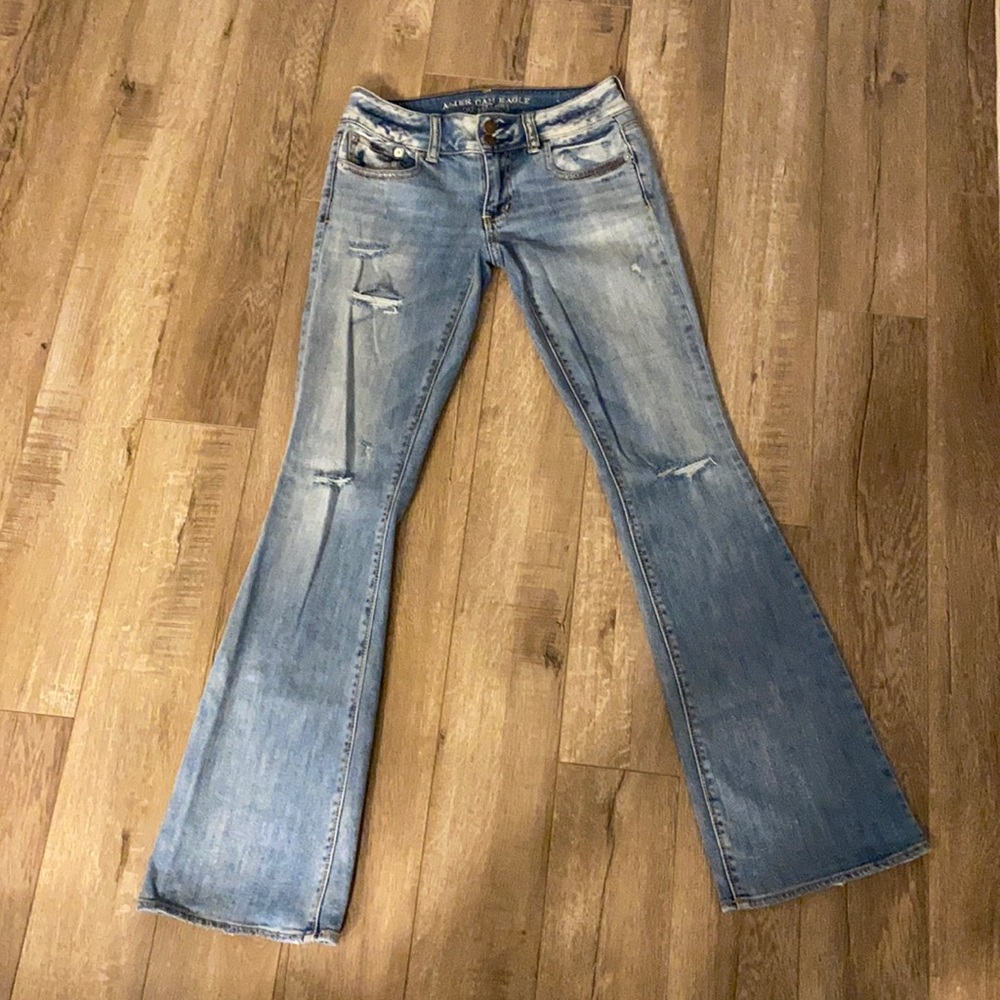 American Eagle- light wash flare jeans